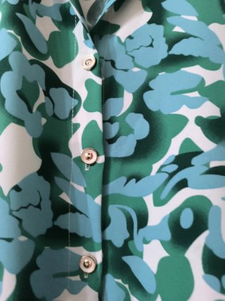 Vestito fantasia verde e blu