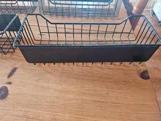 Confezione da 4 cestini organizer metallici neri