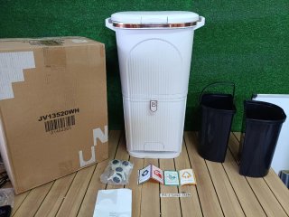 Costway Cubo de basura de cocina de 38 l con tapa