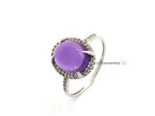 sortija oro 18k con piedra con diamante