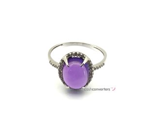 sortija oro 18k con piedra con diamante
