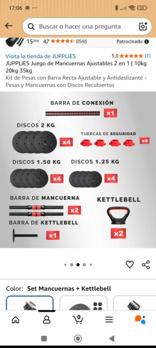 Pack Mancuernas Jupplies 20kg