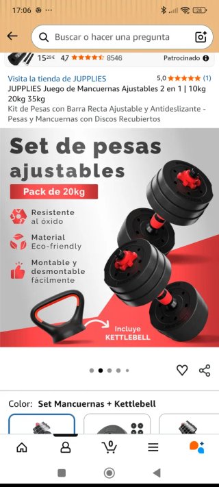 Pack Mancuernas Jupplies 20kg