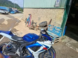 Suzuki GSX-R Sportbike Azul y Blanca