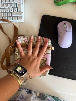Bolso Tous pequeño rosa y blanco