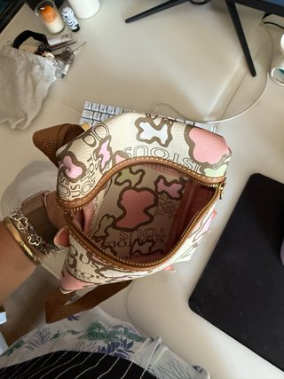 Bolso Tous pequeño rosa y blanco