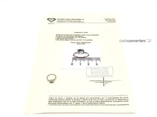 sortija oro 18k con piedra con diamante