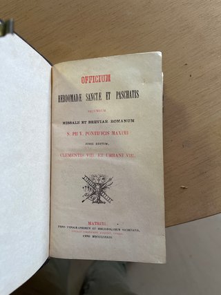 Libro Oficio de la Semana Santa y de Pascua 1883