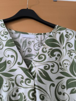 Vestito lungo manica a tre quarti fantasia floreal