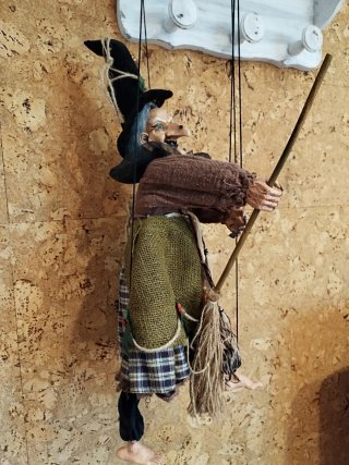 Marioneta Bruja artesanal 60 cm