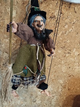 Marioneta Bruja artesanal 60 cm