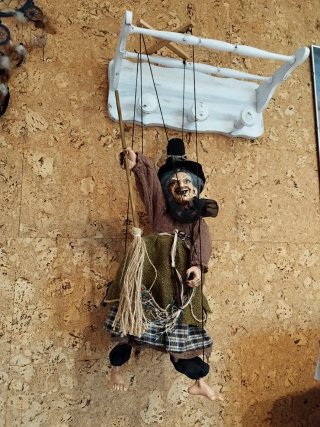 Marioneta Bruja artesanal 60 cm