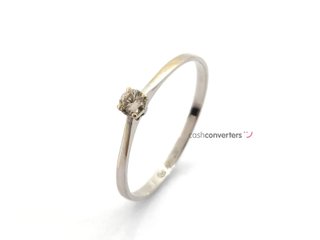 sortija oro 18k con piedra con diamante