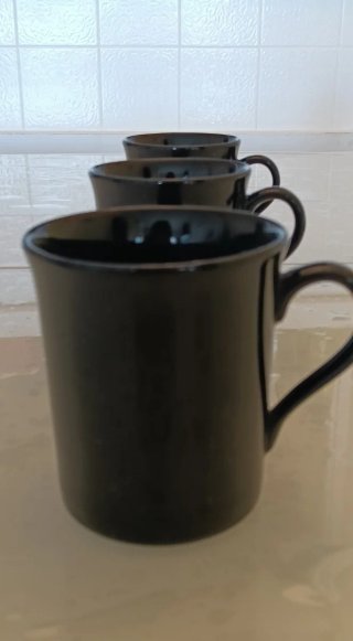 Set 3 Tazas Mugs Cerámica Negra ENGLAND