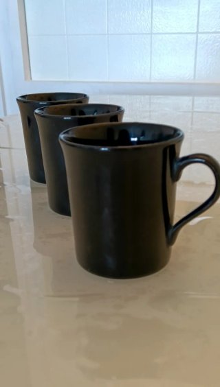 Set 3 Tazas Mugs Cerámica Negra ENGLAND