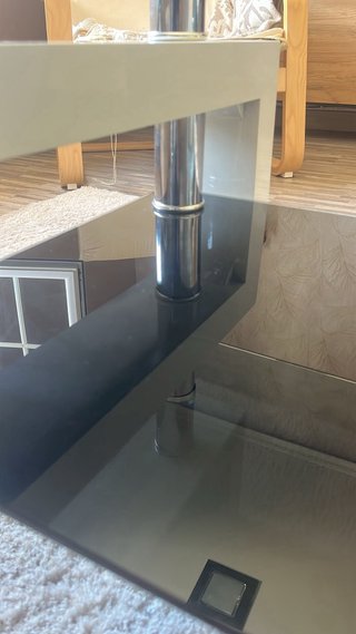 Mesa de centro de cristal negra