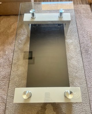 Mesa de centro de cristal negra
