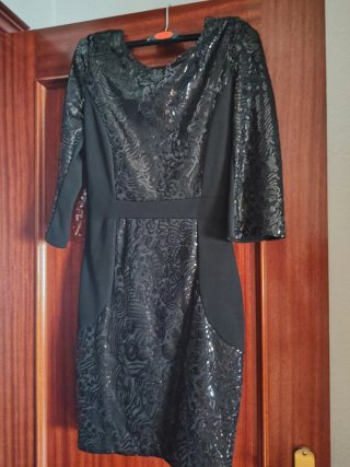 Vestido de fiesta lentejuelas negro