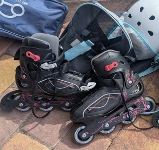 Patines Oxelo Fit 3 Junior+ protecciones + bolsa
