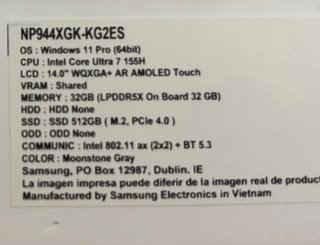 Portátil Samsung Galaxy Book4 Pro 32GB RAM