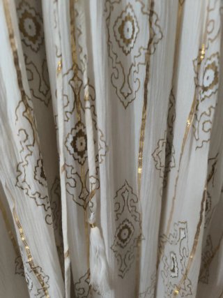 Vestito lungo bianco e oro