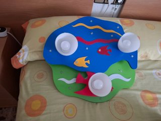 Lámpara infantil de peces y olas
