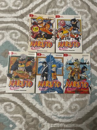Naruto 1 al 5 en edición española de Planeta Comic