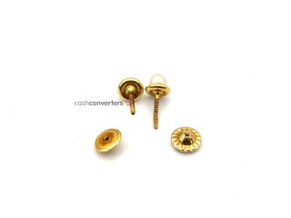 pendientes oro 18k con piedra con perla