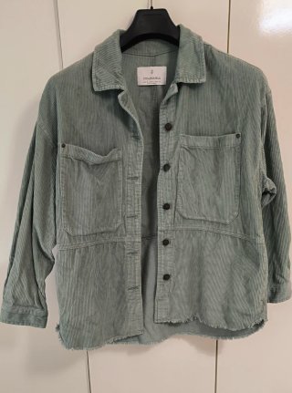 Sobrecamisa pana azul verdoso Stradivarius Talla S
