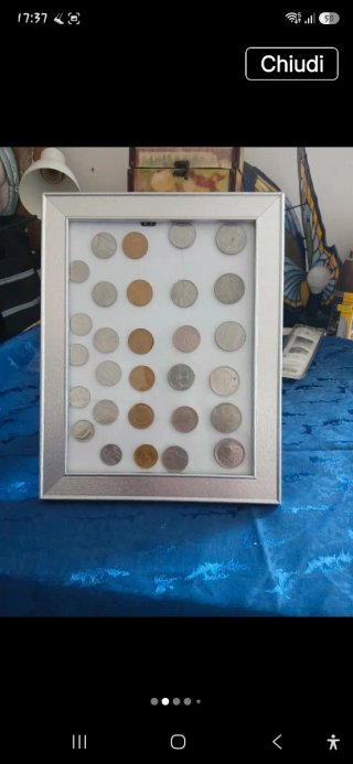 Monete Lira Italiane in Cornice