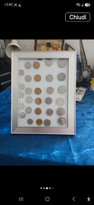 Monete Lira Italiane in Cornice