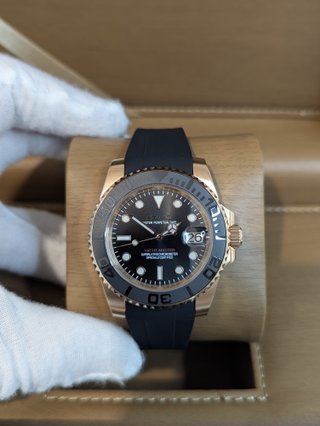 Reloj Seiko Mod Yacht-Master Negro Rose Gold