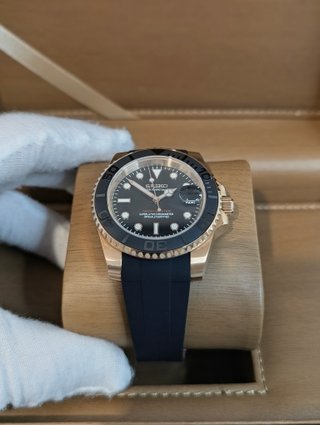 Reloj Seiko Mod Yacht-Master Negro Rose Gold