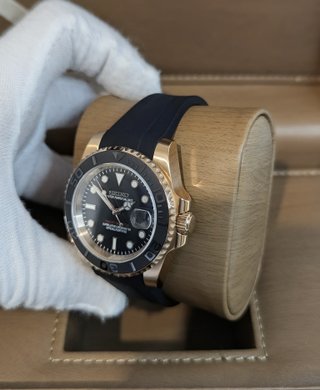 Reloj Seiko Mod Yacht-Master Negro Rose Gold