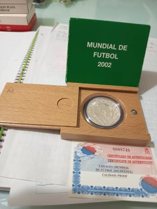 Moneda Plata Proof Mundial Futbol 2002