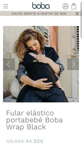 Fular elástico Boba Wrap negro