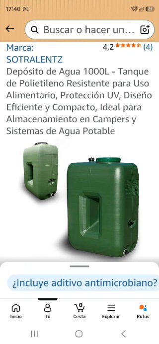 Depósito Agua 1000L Polietileno Resistente