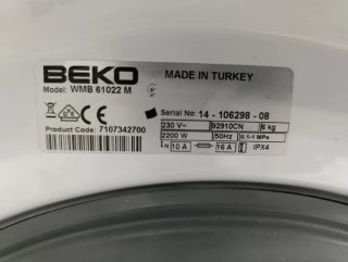Lavadora Beko 6kg 1000rpm A++
