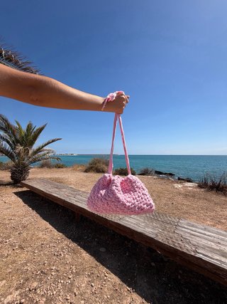 Bolso de crochet MEGIA rosa