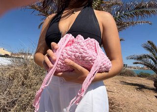 Bolso de crochet MEGIA rosa