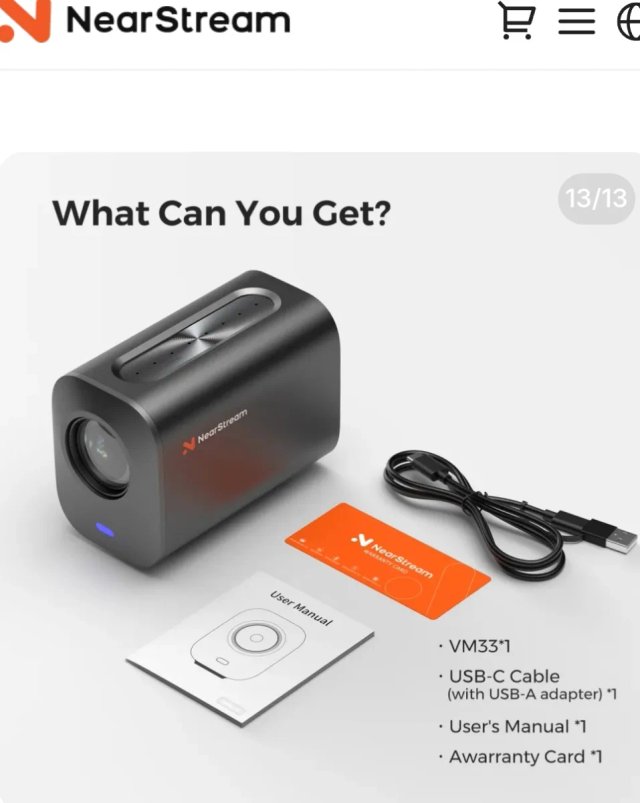NearStream VM33 Cámara Streaming 2K