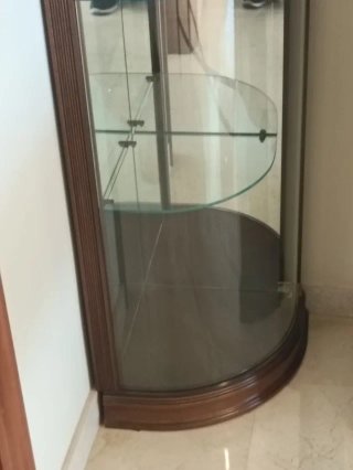 Pareja Vitrinas Rinconeras Cristal y Madera