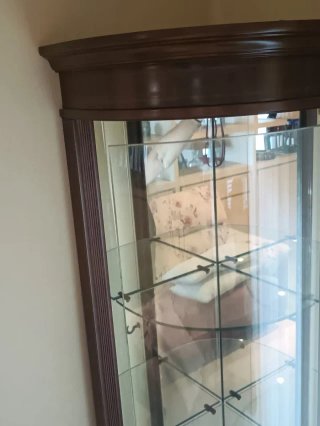 Pareja Vitrinas Rinconeras Cristal y Madera