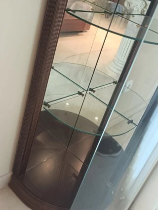 Pareja Vitrinas Rinconeras Cristal y Madera