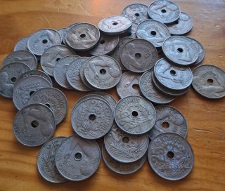 Lote, 50 Monedas antiguas de 1 real de 1934