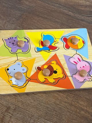 Puzzles madera animales pinza motora