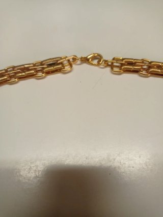 Collar Chapado Oro Años 80 Esmalte Multicolor