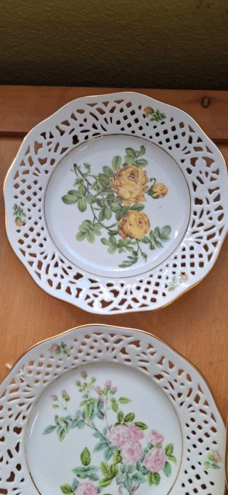 10 Platos Porcelana Les Roses Classiques