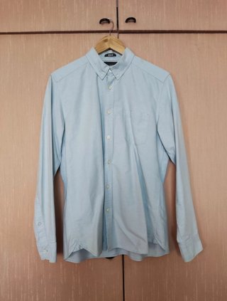 Camisa H&M manga larga azul Talla M