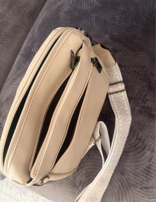 Bolso Bandolera Mujer Beige Claro